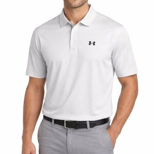 Under Armour Golf Tech Pro White Loose Fit Short Sleeve Polo Men’s XL